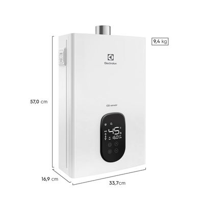 Aquecedor de Água a Gás Electrolux Exaustão Forçada 16L GLP Digital Experience com CO Sensor (H16BG) Bivolt