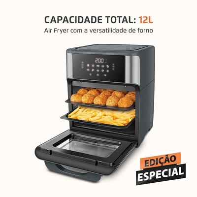 Fritadeira Air Fryer Forno Oven 12L Mondial Cinza/inox 2000W AFON-12L-GI 220V