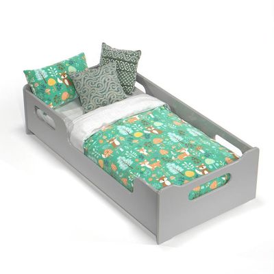 Cama Infantil Encanto Com Grade De Proteção Cor Cinza