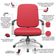 Cadeira De Escritório Giratória Com Braço Cromada Magno P03 Crepe Vermelho - Lyam Decor