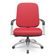 Cadeira De Escritório Giratória Com Braço Cromada Magno P03 Crepe Vermelho - Lyam Decor