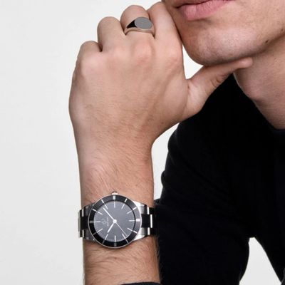 Relógio Masculino Preto Elegante Casual Analógico New Port
