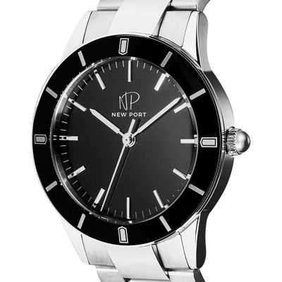 Relógio Masculino Preto Elegante Casual Analógico New Port