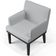 Poltrona Decorativa Para Sala De Estar Base Preto Beatriz W01 Linho Cinza - Lyam Decor