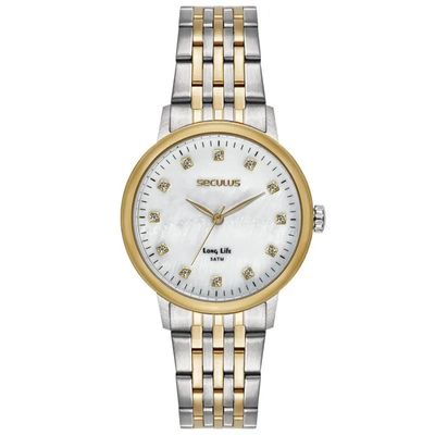 Relógio Seculus Feminino Ref: 77331lpsvba2 Casual Aço Bicolor