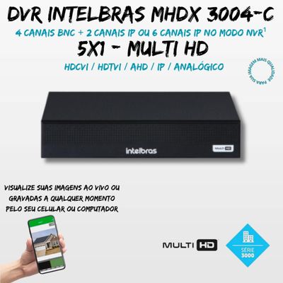Dvr Stand Alone 4 Canais Intelbras Mhdx 3004-C Full Hd 1080p