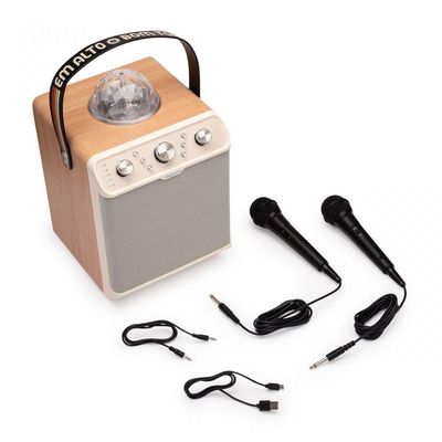 Karaoke Portatil 2 Mic Alto E Bom Tom