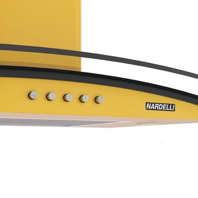 Coifa Nardelli De Parede Clean Vidro Curvo Amarela 75cm Amarelo 110V
