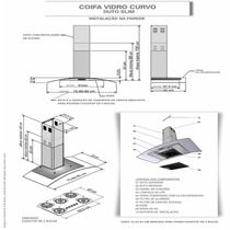 Coifa Nardelli De Parede Clean Vidro Curvo Amarela 75cm Amarelo 110V