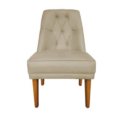 Cadeira Para Sala De Jantar Escritório Estofada Berlim Retro Suede Bege Eli Móveis E Decoração
