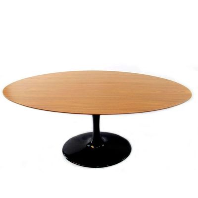 Mesa Saarinen Oval 120x80 cm Base Preta Tampo Freijó Preto