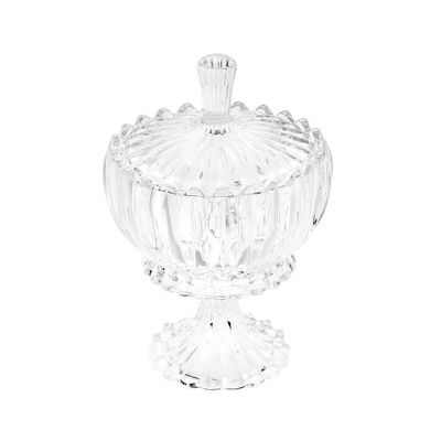 Potiche com Pé Geneva Cristal 17x25cm Acabamento Premium Wolff Transparente
