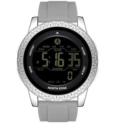 Relógio Digital Masculino Esportivo Apollo À Prova Da Água 50m Multifuncional Cinza