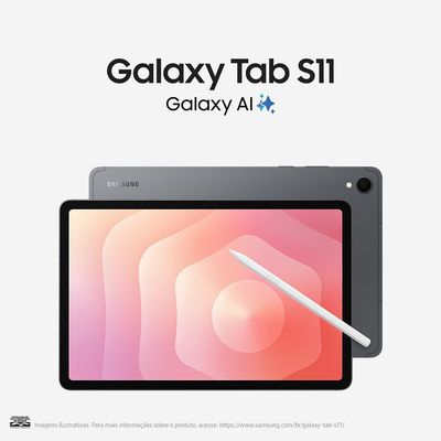 Tablet Galaxy TAB S11 11 Polegadas Android 16 Dimensity 9400+ Wi-Fi 256GB 13MP S Pen Samsung Cinza / Bivolt