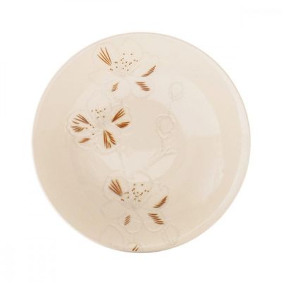 Aparelho de Jantar Unni Orquídea 20 Peças Cerâmica Marrom e Off White Oxford Off White com Marrom