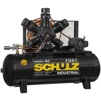 Compressor Schulz Mswv60fort 425lts 175psi 15cv 220/380/440v