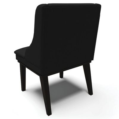 Kit 6 Cadeiras Decorativas Sala de Jantar Base Fixa de Madeira Firenze Linho Preto G19 - Gran Belo