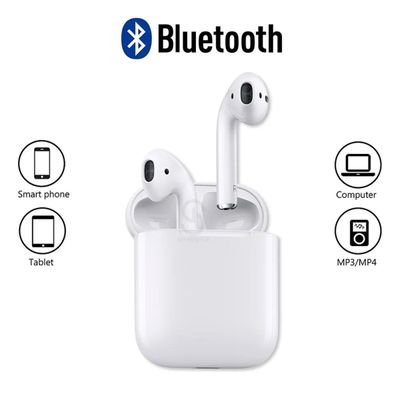 Fone ouvido Branco Recarregável I12 Bluetooth Android