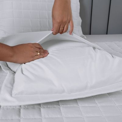Kit Cobre Leito Colcha Dual King 3 Peças Matelado Dupla Face Liso - Branco