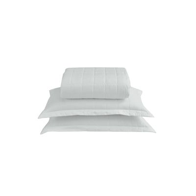 Kit Cobre Leito Colcha Dual King 3 Peças Matelado Dupla Face Liso - Branco