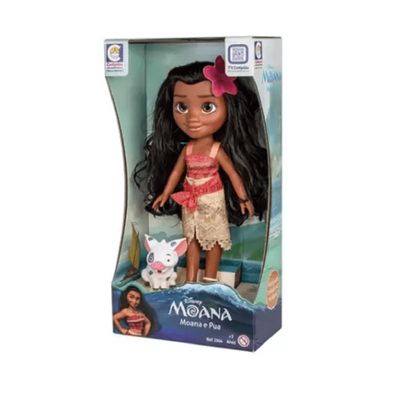 Boneca Moana 36 cm e Pua em Vinil 2600 - Cotiplás