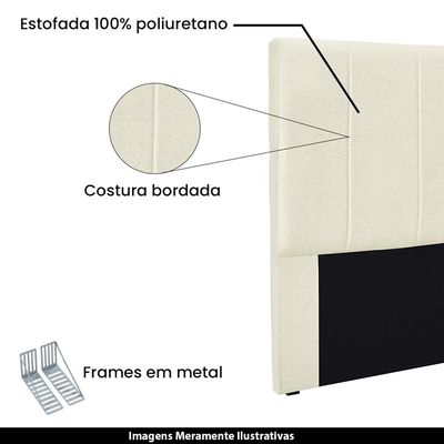 Cabeceira Decorativa Casal 1,40M Erza Linho Natural - Gran Belo