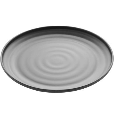 Kit 24 Pratos de Melamina para Sobremesa Oriental Restaurante Japonês 18cm Preto Fosco