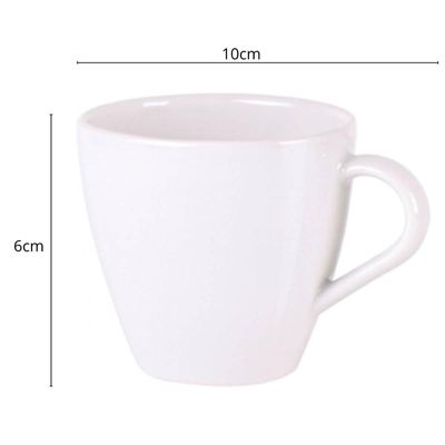 Xícara e Pires 200ml Porcelana Tramontina Cappuccino Café Chá Abstratta Decorada Azul 2 Peças