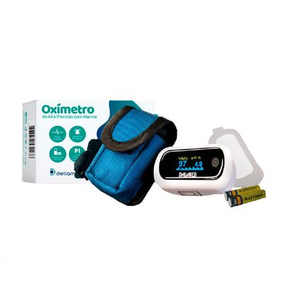 Oxímetro com Alarme de Emergência OLED de Alta Precisão Dellamed Branco