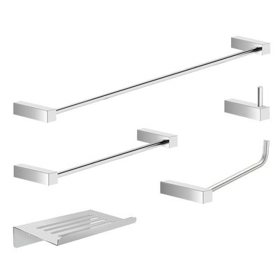 Kit Acessórios Para Banheiro Alto Brilho 5 Peças Grego Metal 2180tr