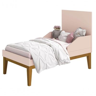 Berço Americano Classic New Rosa Fosco Com Madeira - Reller