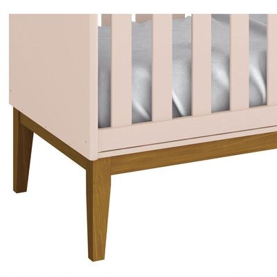 Berço Americano Classic New Rosa Fosco Com Madeira - Reller
