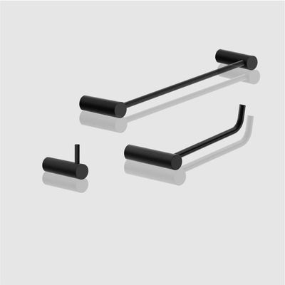 Kit Acessório Banheiro Preto Fosco 3 Peças Grego Metal 2030or