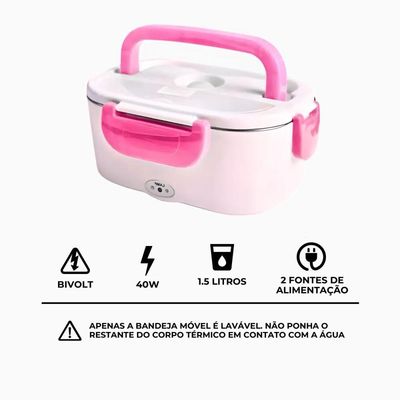Marmita Elétrica Portátil Bivolt - Rosa