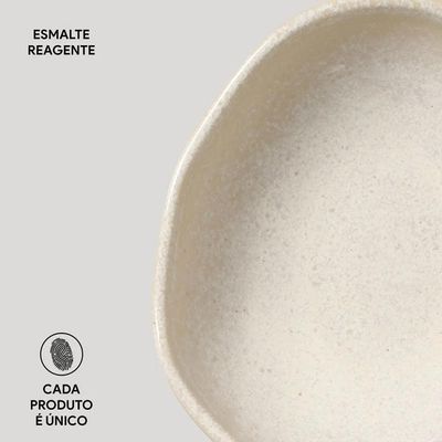 Conjunto de Cumbucas Oval Orgânico Latte 265ml 6 Peças Porto Brasil Off White