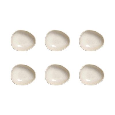 Conjunto de Cumbucas Oval Orgânico Latte 265ml 6 Peças Porto Brasil Off White