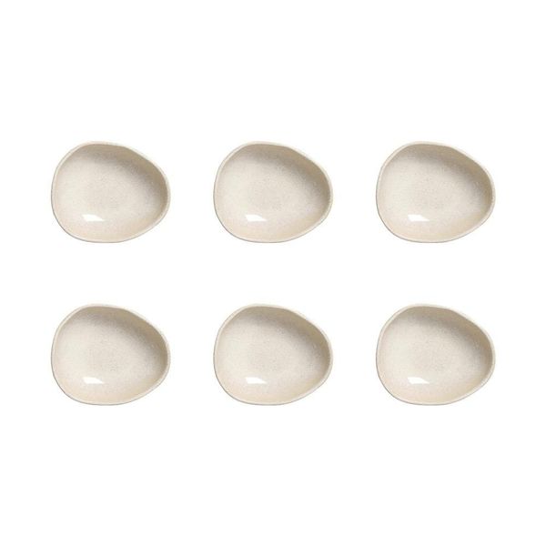 Conjunto de Cumbucas Oval Orgânico Latte 265ml 6 Peças Porto Brasil Off White