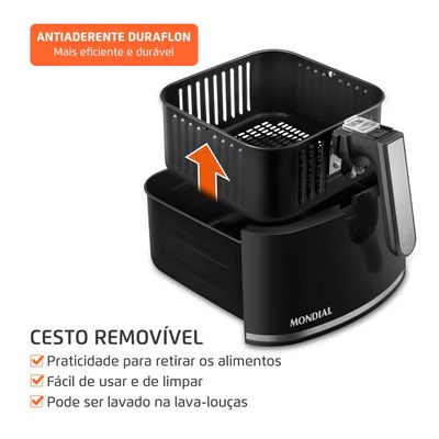 Fritadeira Air Fryer AF-50-DV Family Visor 5L 2000W Digital Touch Mondial Preto / 110V