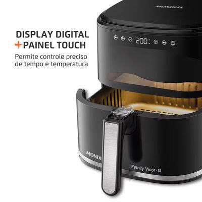 Fritadeira Air Fryer AF-50-DV Family Visor 5L 2000W Digital Touch Mondial Preto / 110V