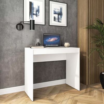 Escrivaninha Liberdade 1 Gaveta MDP Compacta Pintura UV Corrediças Metálicas Politorno Branco