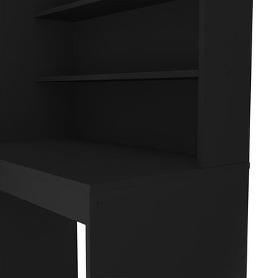 Escrivaninha com Estante Teresina 1 Porta 6 Prateleiras MDP Pintura UV Porta-CPU Politorno Preto