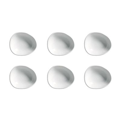 Conjunto de Cumbucas Oval Orgânico New White 265ml 6 Peças Porto Brasil Branco