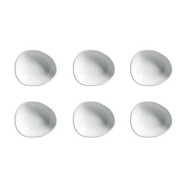 Conjunto de Cumbucas Oval Orgânico New White 265ml 6 Peças Porto Brasil Branco