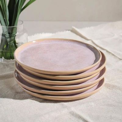 Conjunto de Pratos de Sobremesa Porto Brasil Bio Litchi Rosa Claro 21,5cm - 6 Peças n/a