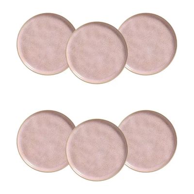 Conjunto de Pratos de Sobremesa Porto Brasil Bio Litchi Rosa Claro 21,5cm - 6 Peças n/a