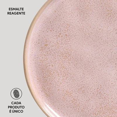 Conjunto de Pratos de Sobremesa Porto Brasil Bio Litchi Rosa Claro 21,5cm - 6 Peças n/a