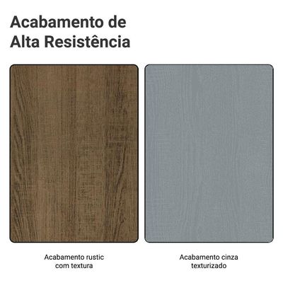 Conjunto Gabinete Para Banheiro 120cm 3 Portas 3 Gavetas Agata Madesa 01 Rustic-cinza