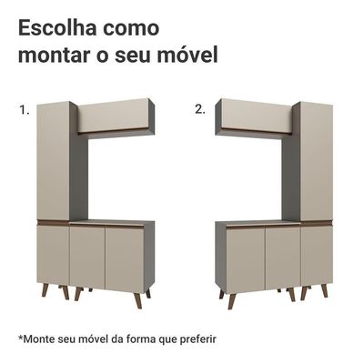 Conjunto Gabinete Para Banheiro 120cm 5 Portas Nice Madesa 03 Crema