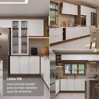Conjunto Gabinete Para Banheiro 110cm 3 Gavetas 3 Portas Vik Madesa 01 Rustic-branco