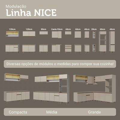 Conjunto Gabinete Suspenso Para Banheiro 120cm 5 Portas Nice Madesa 02 Crema